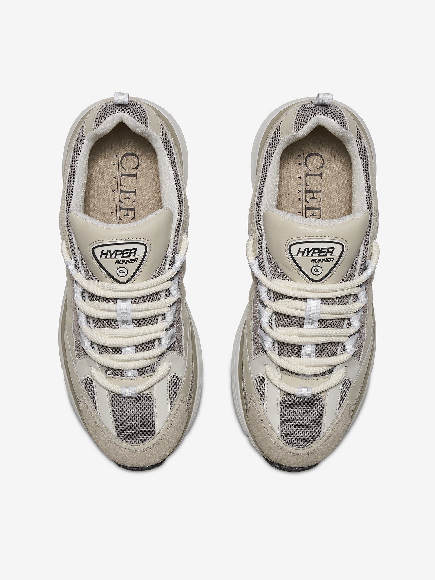 Cleens Hyper Runner Sahara shown in a top-down view